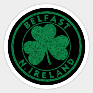 Belfast N Ireland Shamrock Sign Green Sticker